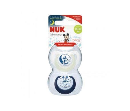 Nuk Star Chupete Silicona Mickey Night 18-36M 2uds