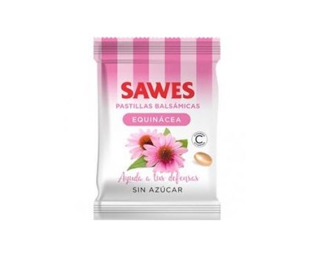 Sawes Pastillas balsámicas sin azúcar sabor Equinácea con Vitamina C en bolsa 50g