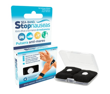 Sea-Band Stop Náuseas Pulsera Anti-mareo Adulto Negro 2uds