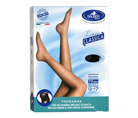 Sauber Classic Line Maternity Pantimedia 70D Negro Talla 5 1ud