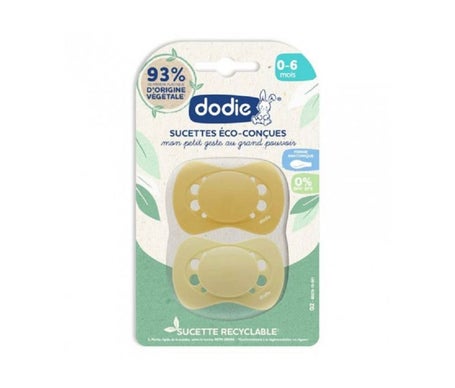 Dodie Chupetes Anatómicos Diseño Eco 0-6M Amarillo 2uds