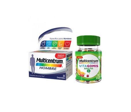 Multicentrum Hombre 30comp + Vitagomis 30uds