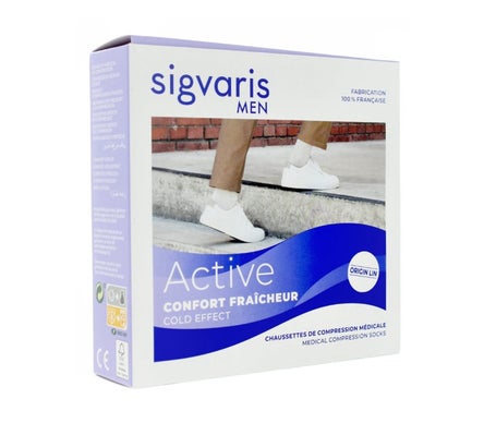 Sigvaris 2 Active Confort Fraicheur Calcetín H Écru ML 1 Par
