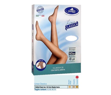 Sauber Pantimedia Open Toe 140Den Lisa Neutro Beige 4 1ud