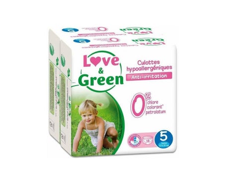 Comprar en oferta Love & Green Hypoallergenic junior nappies size 5 (12-18 kg)