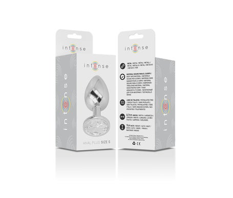 Intense Plug Anal Metal con Cristal Plata Talla S 1ud