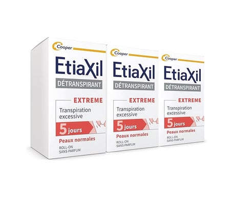 Etiaxil Détranspirant Extreme Transpiration Excessive Peaux Normales 3x15ml