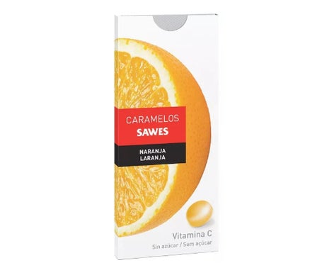 Sawes Caramelos balsámicos sin azúcar sabor Naranja con Vitamina C en blister 22g