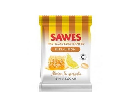 Sawes Pastillas balsámicas sin azícar sabor Miel Limón con Vitamina C en bolsa 50g