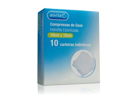 Alvita Compressas Esterelizadas Não Tecido 10x10cm 10 Unidades