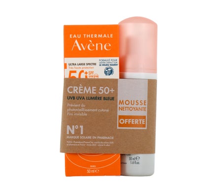 Avène Pack Crème Solaire SPF50+ 50ml + Mousse Nettoyante 50ml