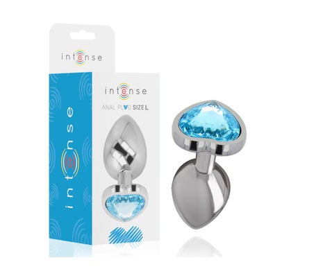 Intense Anal Plug Corazón Cristal Azul Talla L 1ud