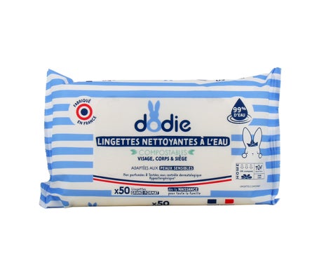 Dodie Toallitas Limpiadoras al Agua Compostables 50uds