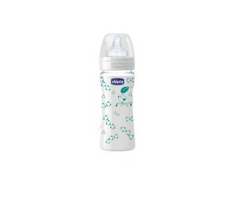 Chicco Biberón Well-Being Vidrio Silicona 0M+ 240ml