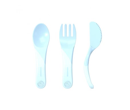 Twistshake Set de Cubiertos de Aprendizaje +6 Meses Azul