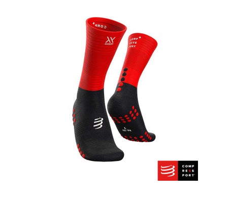 Compressport Mid Compression Socks Talla 3 Negro Rojo 1 Par