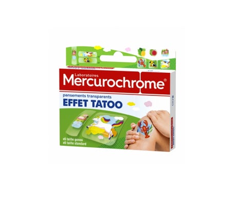 Vestidos Transparentes Mercurocromo Efecto Tatuaje 2 Tamaños 12 Unidades