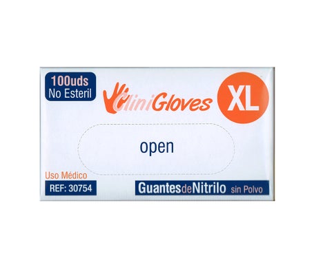 CliniGloves Guantes de Nitrilo Sin Polvo 100uds