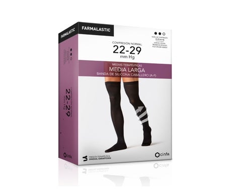 Farmalastic Media Larga caballero (A-F) compresión normal T-pequeña negro 1 Par