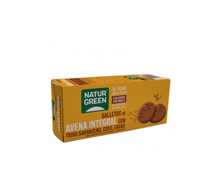 NaturGreen Galleta Avena Integral Trigo, Coco, Cacao 140g
