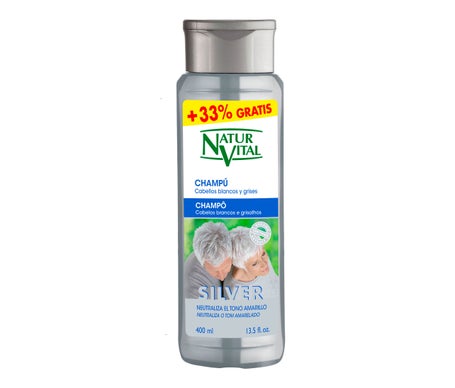 NaturVital Silver Champú Cabello Blanco Gris 400ml