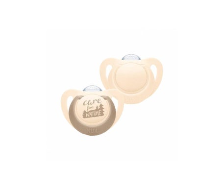 Nuk For Nature Chupete Silicona Crema 0-6 M 2 uds