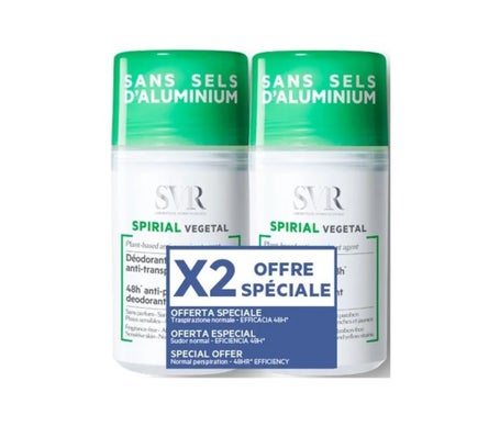 SVR Spirial Végétal Desodorante Antitranspirante 48H Roll-on 2x50ml