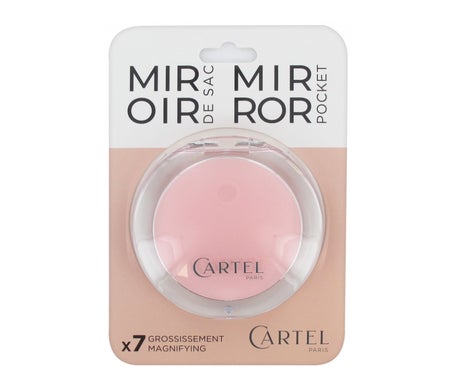 Cartel Paris Espejo Redondo de Bolso 9cm Rosa 1ud