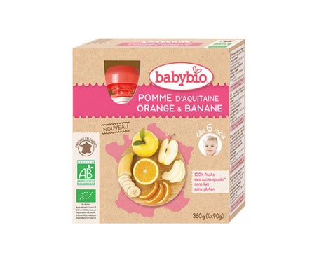 BabyBio Manzana Naranja Plátano Bio 4x90 g