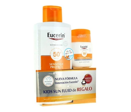 Eucerin Pack Kids Sensitive Protect SPF50+ Loción + Fluido