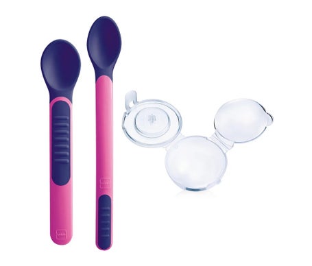 Mam Heat Sensitive Spoon & Cover Cuchara Sensible Rosa 2 uds
