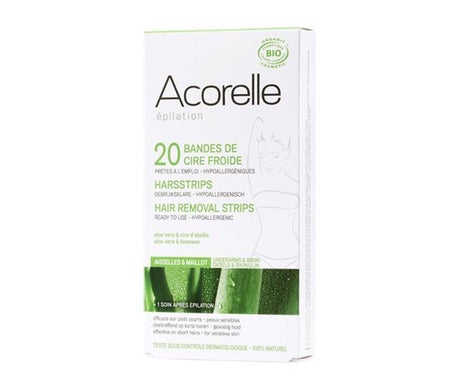 Acorelle Bandas Depilatorias Cera Fría Ingles Axilas 20uds