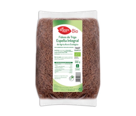El Granero Integral Fideos Espelta Integral Bio Eco 500g