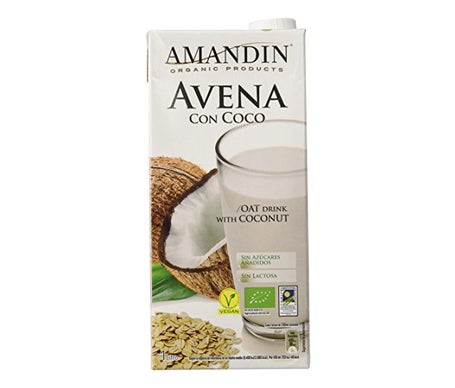 Amandin Bebida Vegetal de Avena con Coco sin Azúcar 6x1L