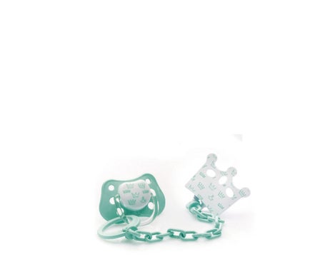 Acofarbaby Cadenita y Chupete Silicona Anatomico Verde 12M 1ud