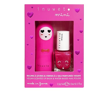 Inuwet Mini Cofre Bálsamo de Labios & Esmalte al Agua Cereza Fresa