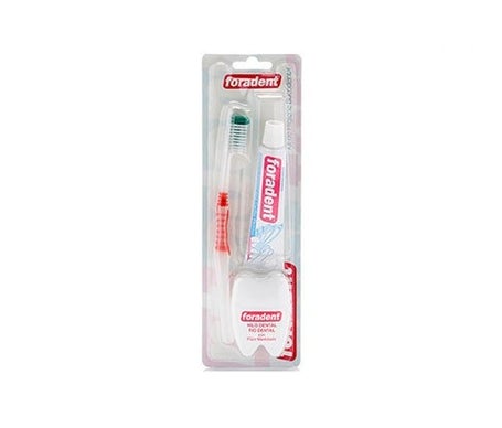 Foradent Travel Plus 3 en 1 cepillo + seda dental + crema dental 5ml