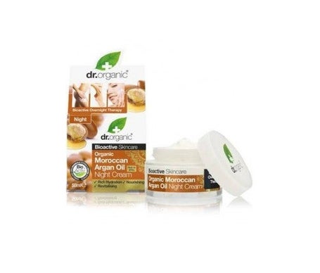 Dr.Organic Crema de noche Aceite de argán marroquí 50ml