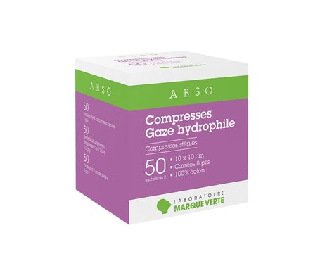 Marca Verde Compresas Absorbentesno Tejidas 10x10cm Bolsa 50x2uds
