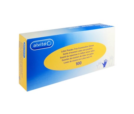 Guante de examen Alvita Látex sin polvo Talla S 100uts