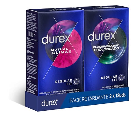 Durex Pack Retardante Placer Prolongado 12uds + Mutual Clímax 12uds