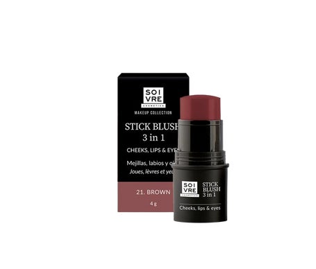 Soivre Cosmetics Stick Blush 3 In 1 Mejillas Labios y Ojos Brown 4g