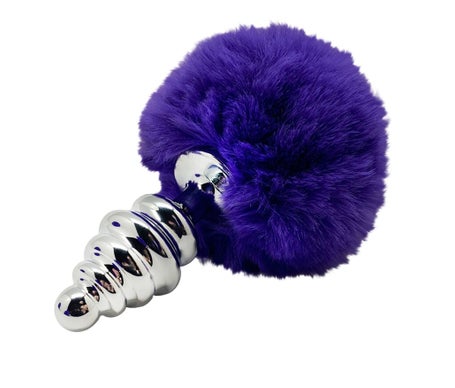 Alive Anal Pleasure Plug Espiral Metal Pompón Violeta Oscu L 1ud
