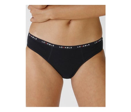 Lovable Pants Slip Flujo Abundante Negro T-L 1ud