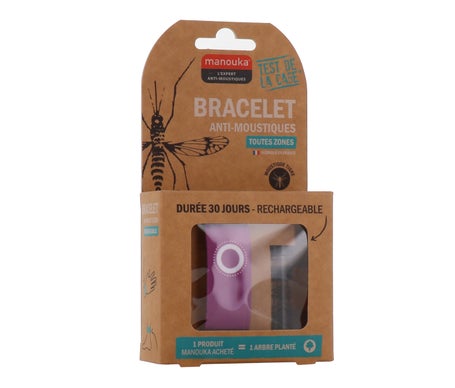 Manouka Pulsera Repelente de Mosquitos Adulto Morado 1ud