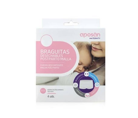 Aposán Braguitas Desechables Postparto Malla Talla L 4uds