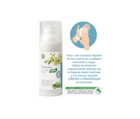 Santiveri Family Bio Tea Tree Aloe Gel para la higiene de las manos 50ml