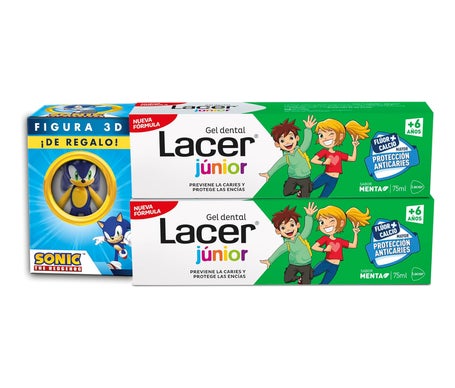 Lacer Júnior Pack Gel Dental Menta 2x75ml + Figura Sonic