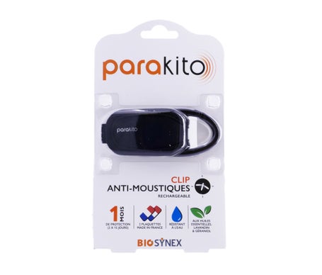 Parakito Clip Negro Anti-Mosquitos Recargable 1ud