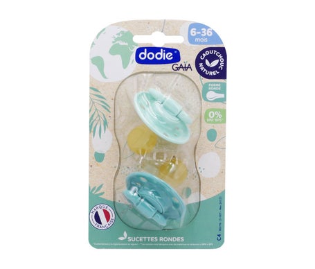 Dodie Gaia Pack Chupetes Redonda Goma 6-36m Azul 2uds